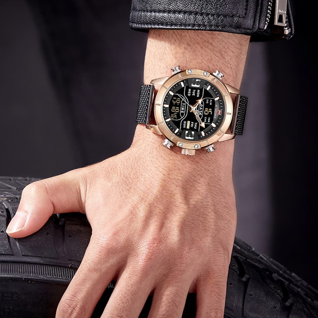 Muški ručni sat NaviForce Tough Guy Black/Gold