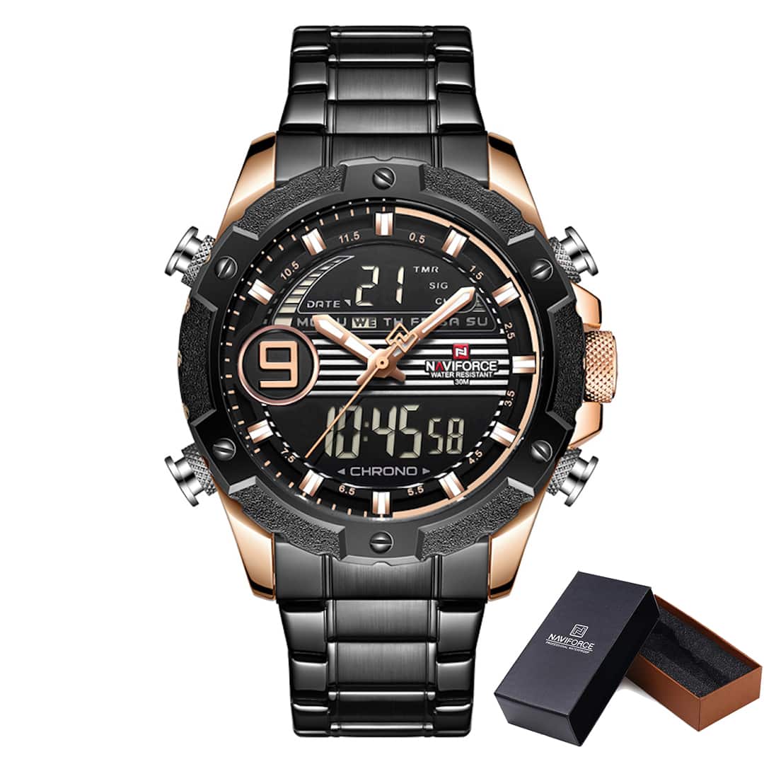 Muški ručni sat NaviForce Racing Line Gold