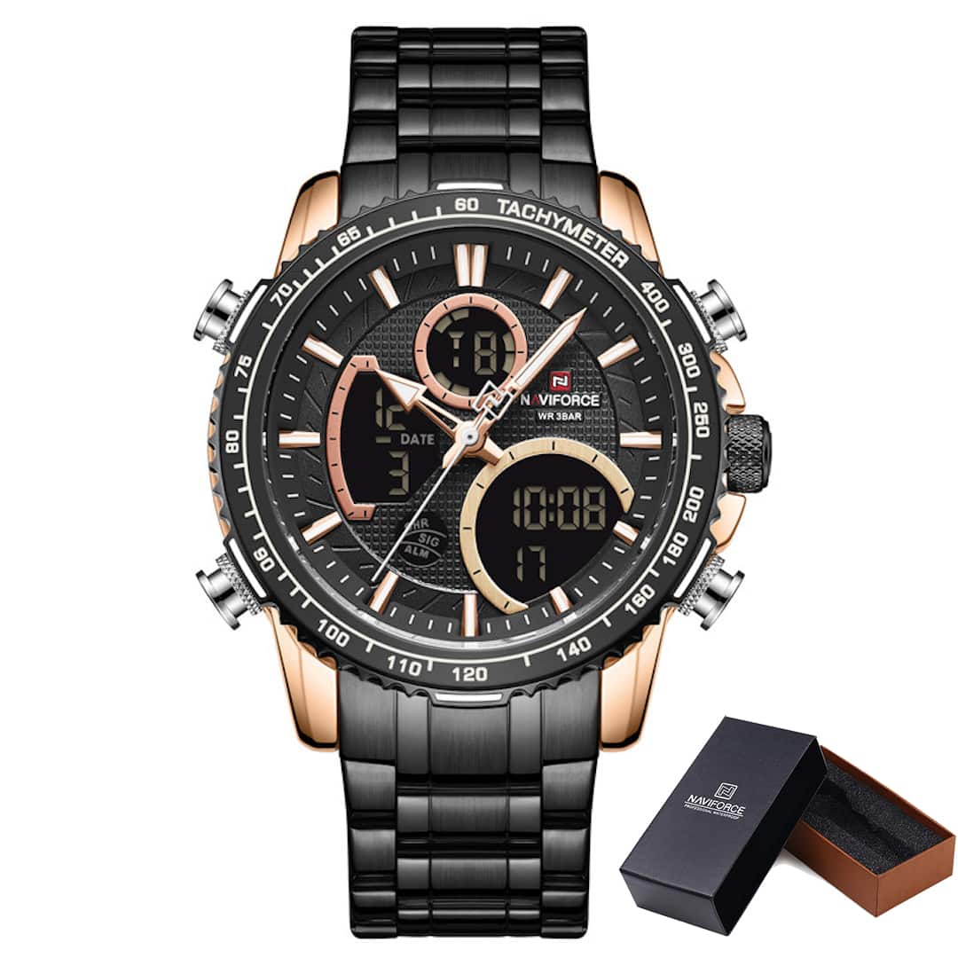Muški ručni sat NaviForce Speedster Black Gold
