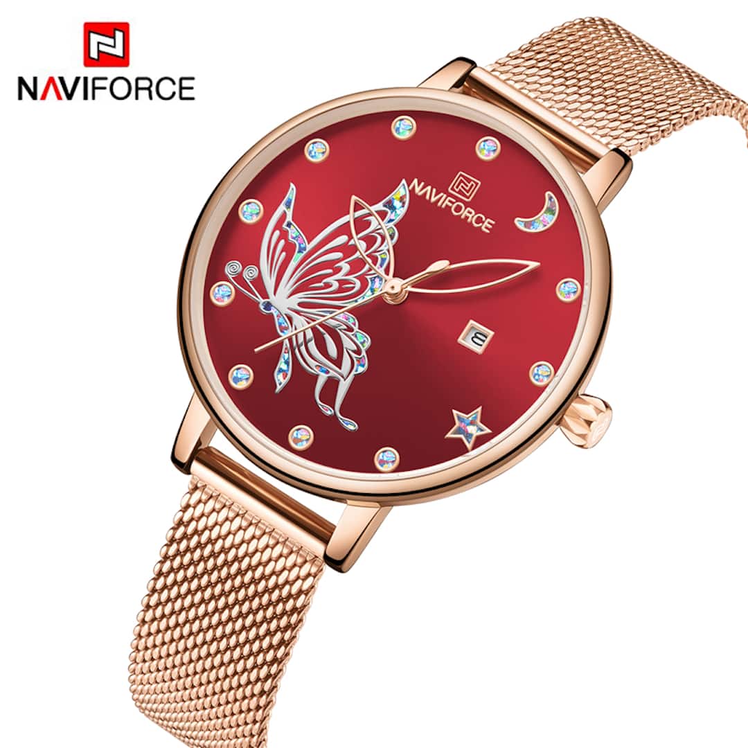Ženski ručni sat NaviForce Butterfly Red