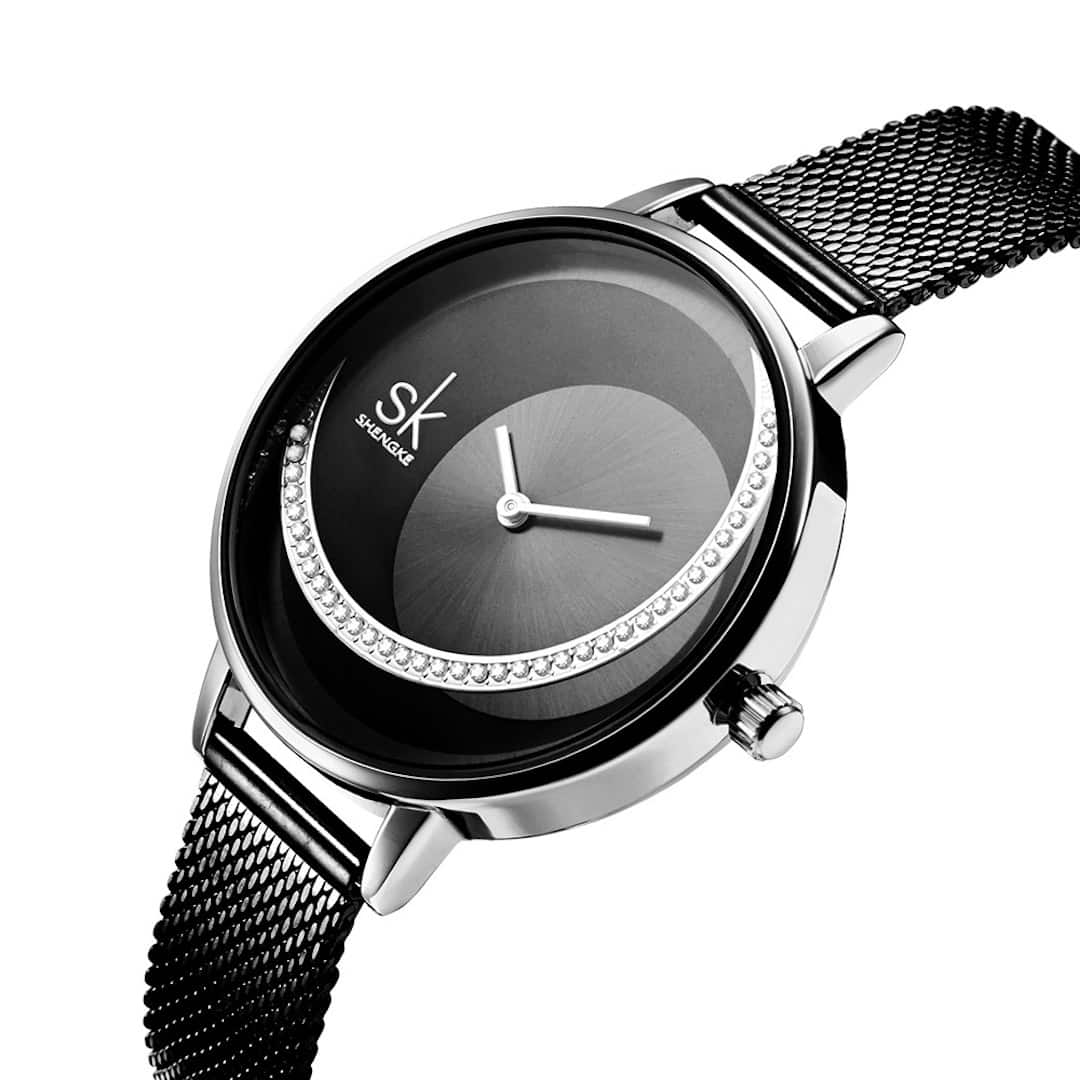 Ženski ručni sat SK Shengke Elliptical Black