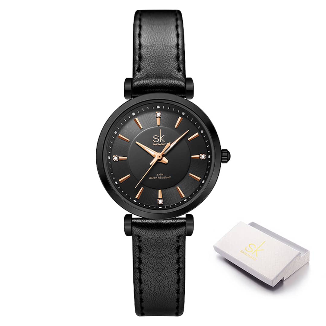 Ženski ručni sat SK Shengke Fashionista Black