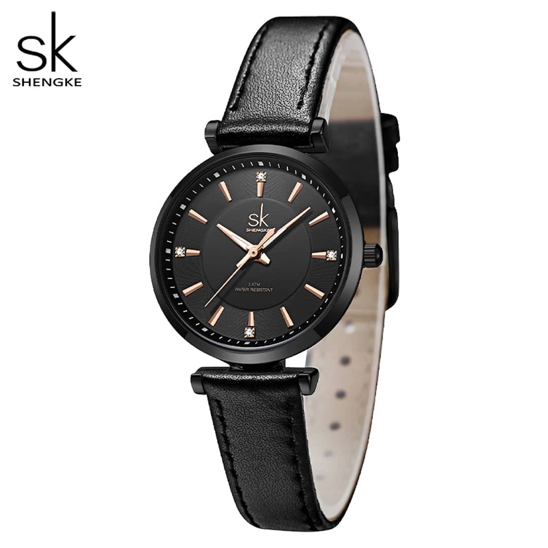 Ženski ručni sat SK Shengke Fashionista Black