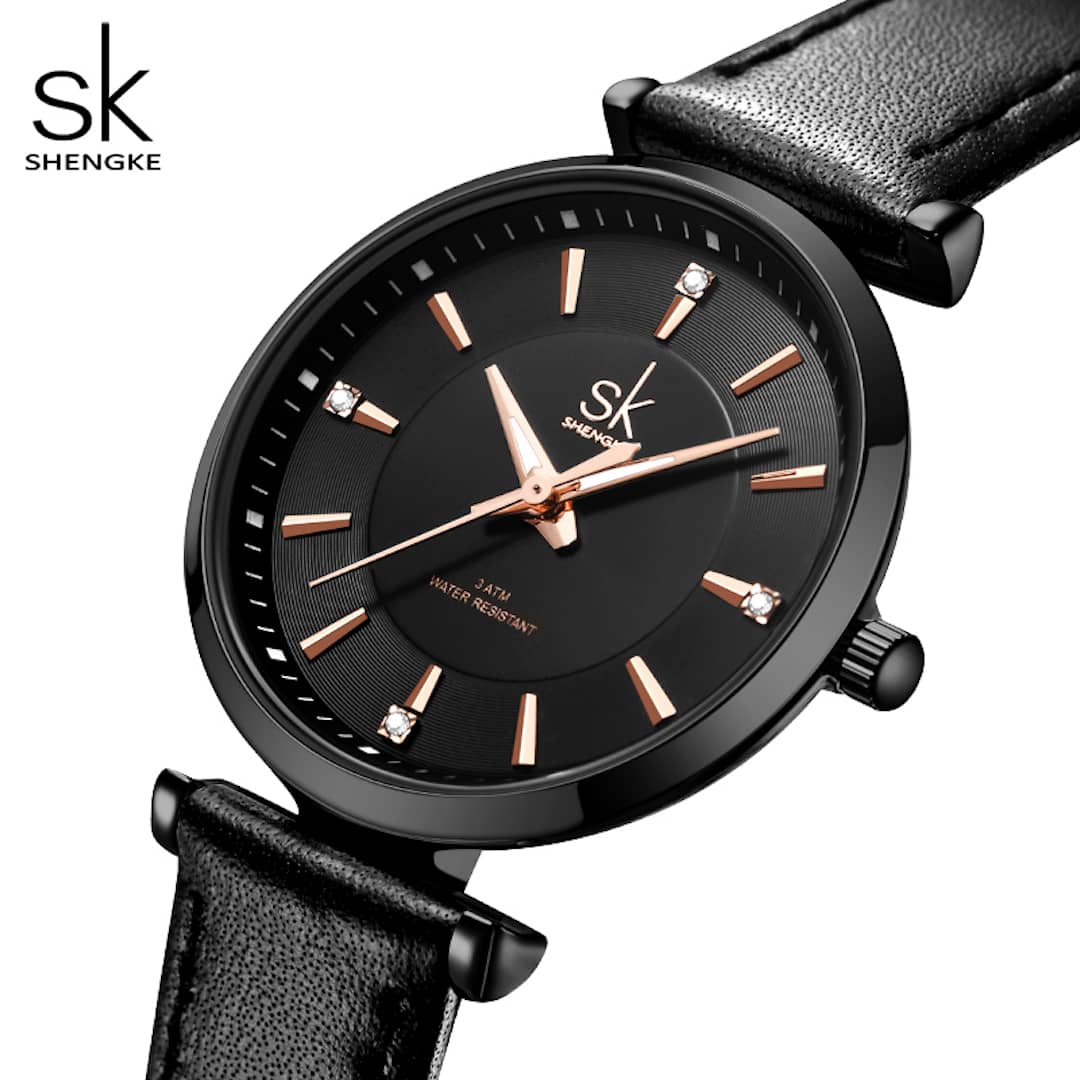 Ženski ručni sat SK Shengke Fashionista Black