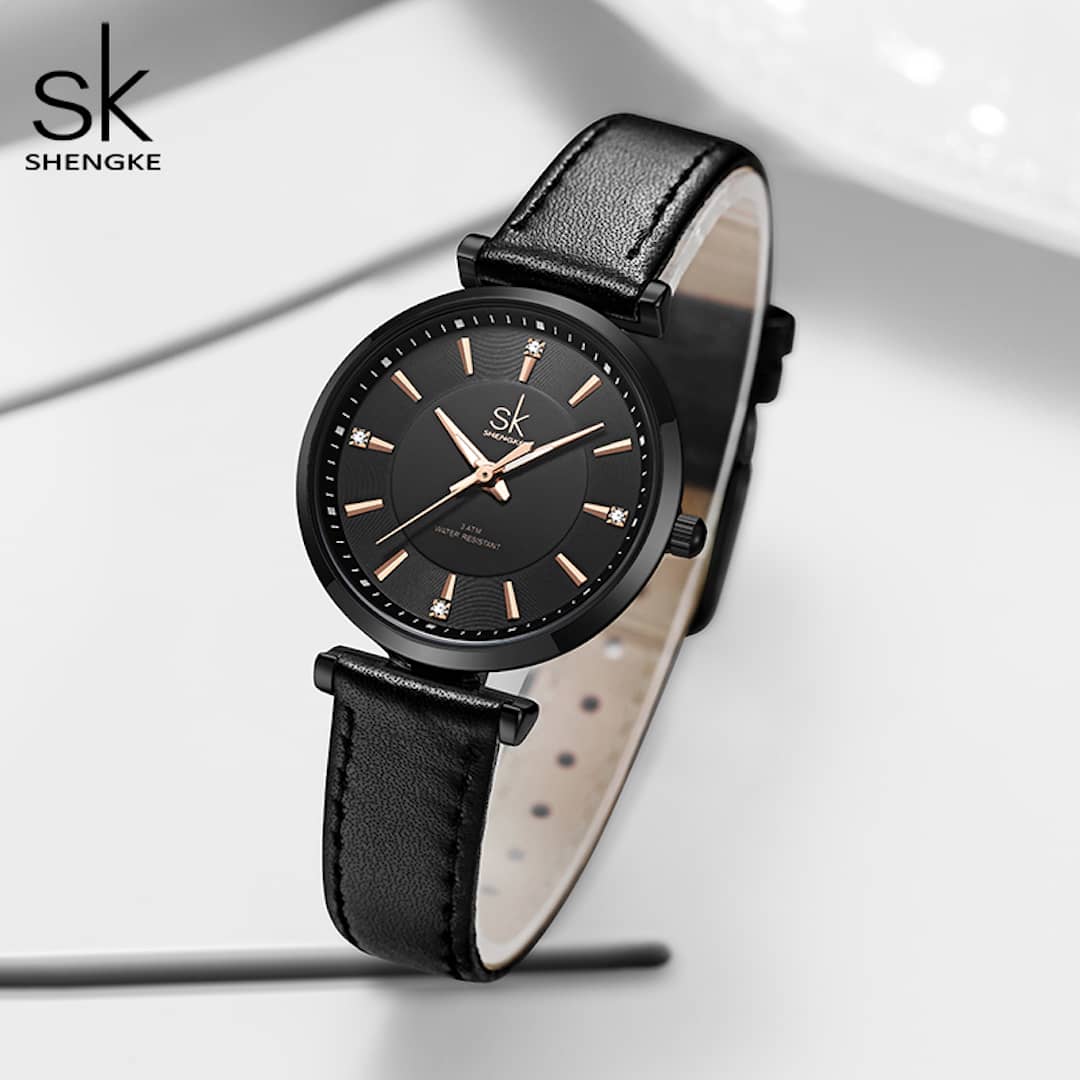 Ženski ručni sat SK Shengke Fashionista Black