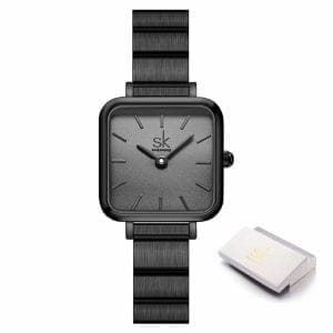 Ženski ručni sat SK Shengke Luxe Black – pogled sprijeda. Ženski ručni sat SK Shengke Luxe Black