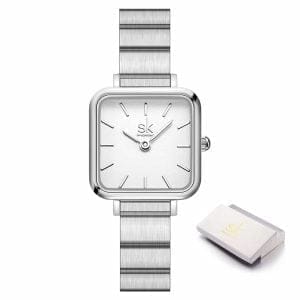 Ženski ručni sat SK Shengke Luxe Silver – pogled sprijeda.