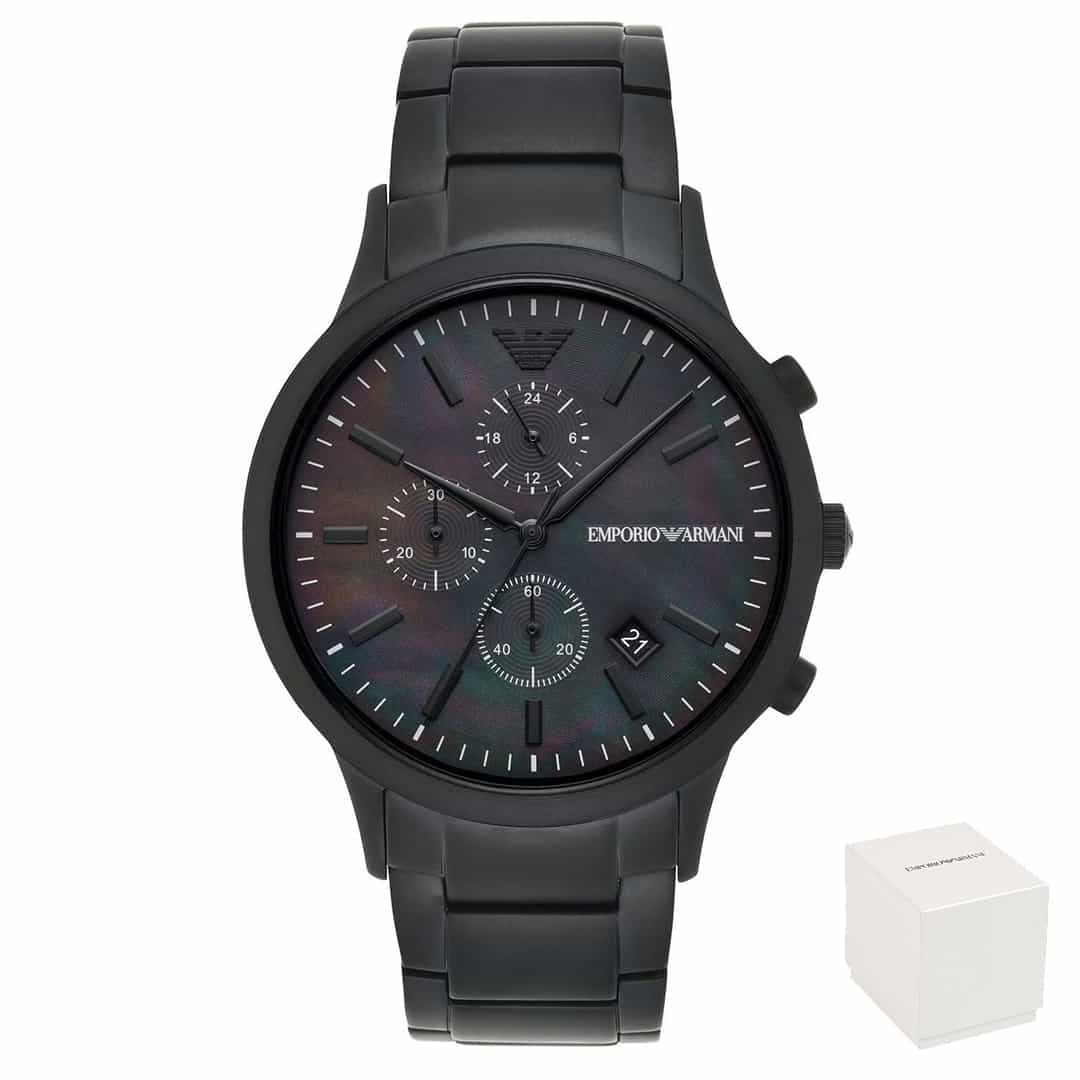 Muški ručni sat Emporio Armani Renato AR11275 u mat crnoj boji.