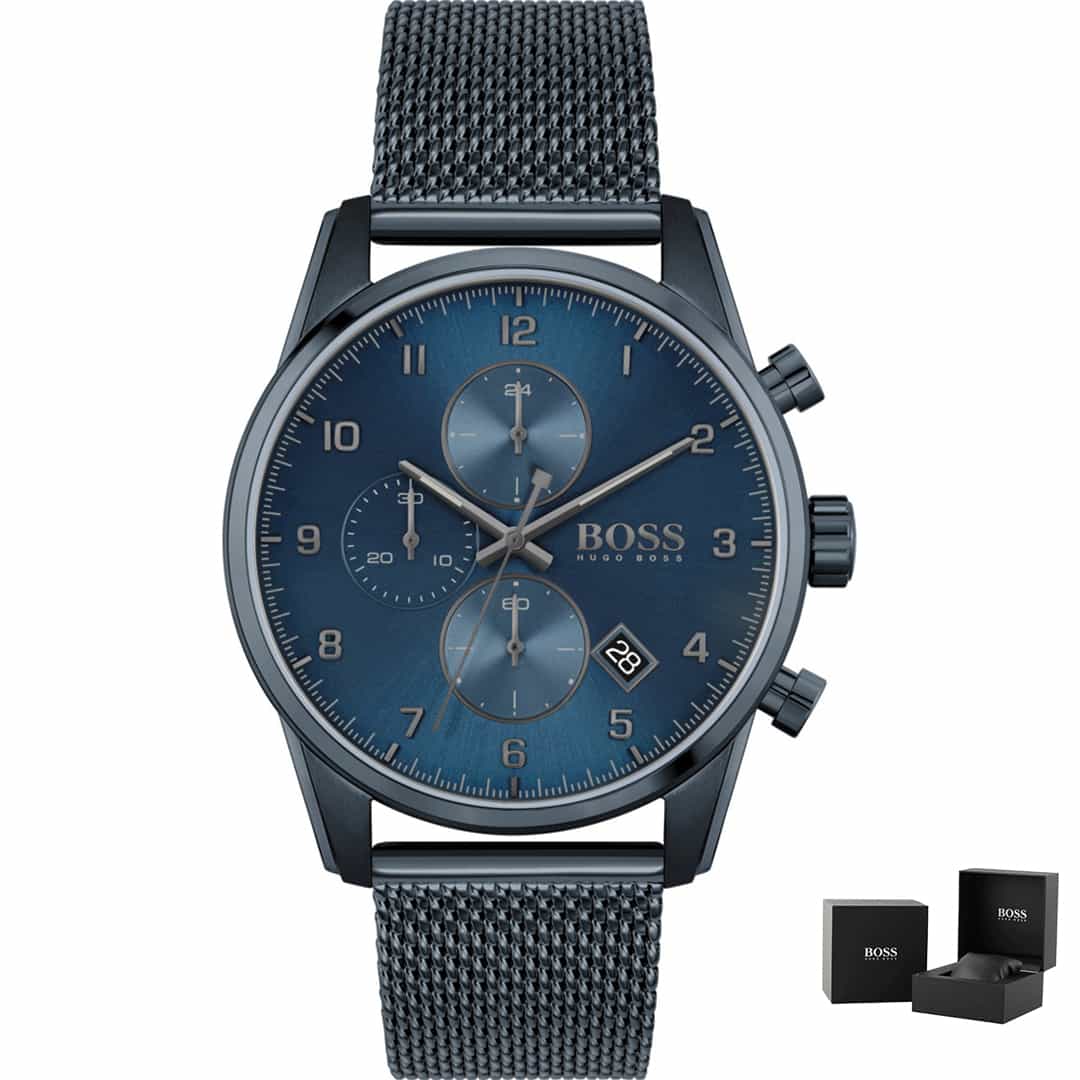 Muški ručni sat Hugo Boss Skymaster 1513836 s plavim brojčanikom.