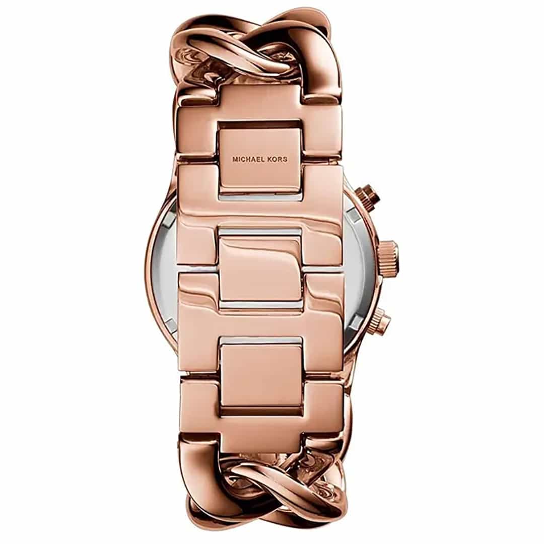 Stražnji dio ženskog rose gold sata Michael Kors MK3247 s gravurom na kopči