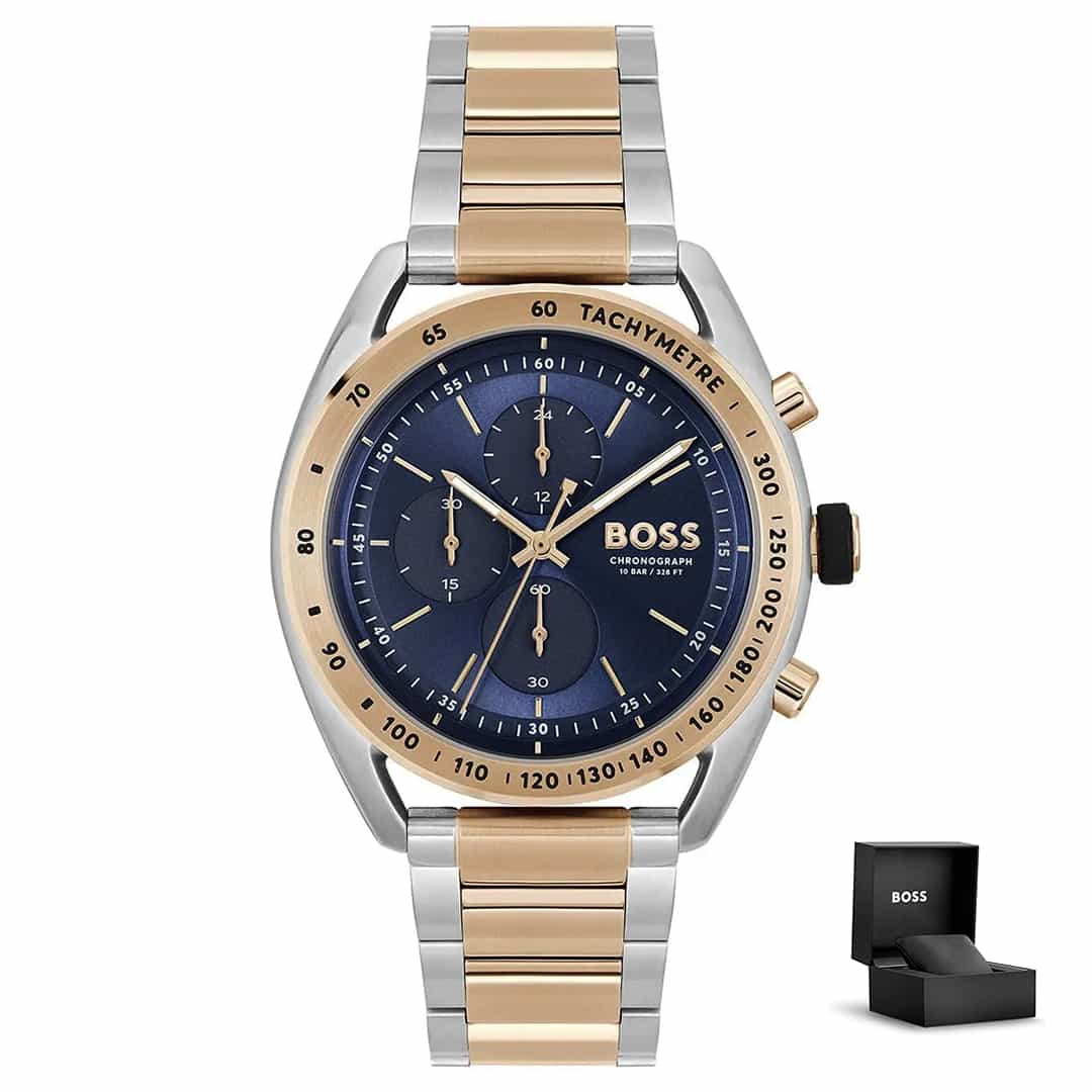 Muški sat Hugo Boss Centre Court 1514026 s plavim brojčanikom, metalnim remenom i poklon kutijom<br>