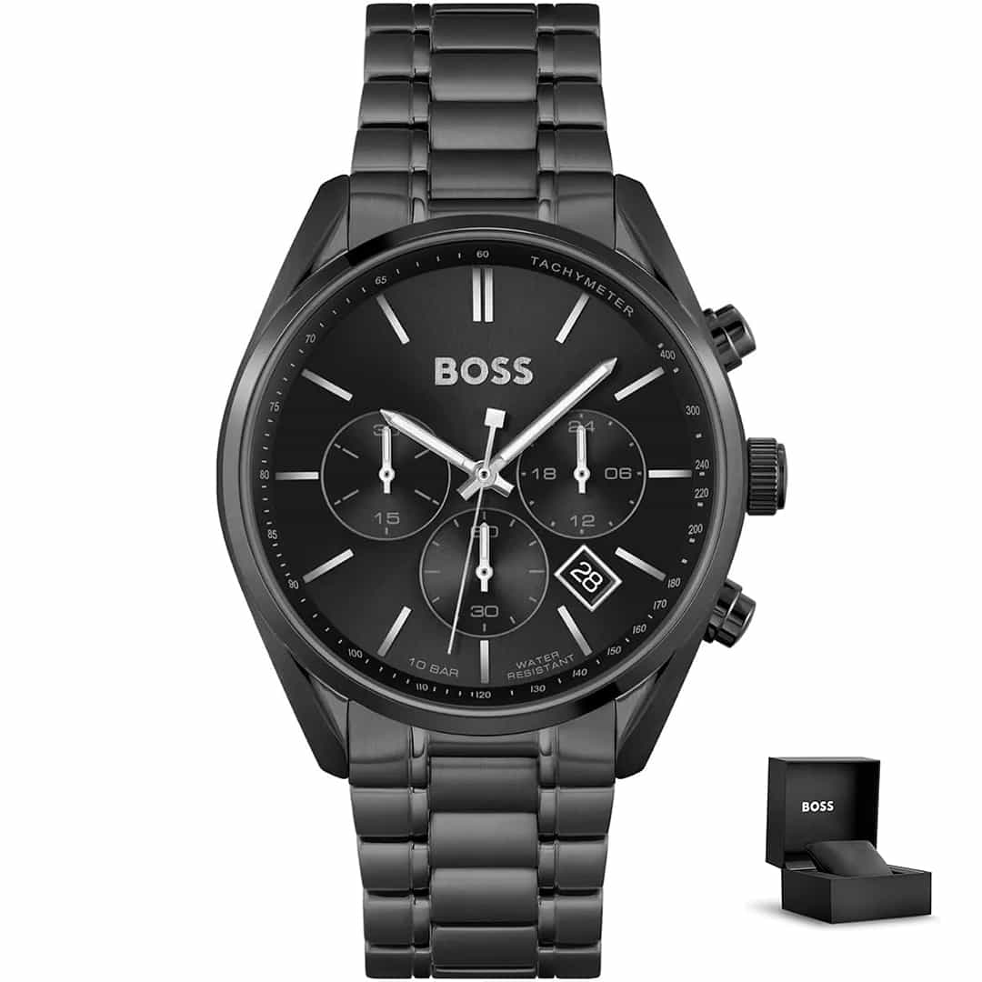 Muški sat Hugo Boss Champion 1513960 u potpuno crnom izdanju s kronografom i poklon kutijom