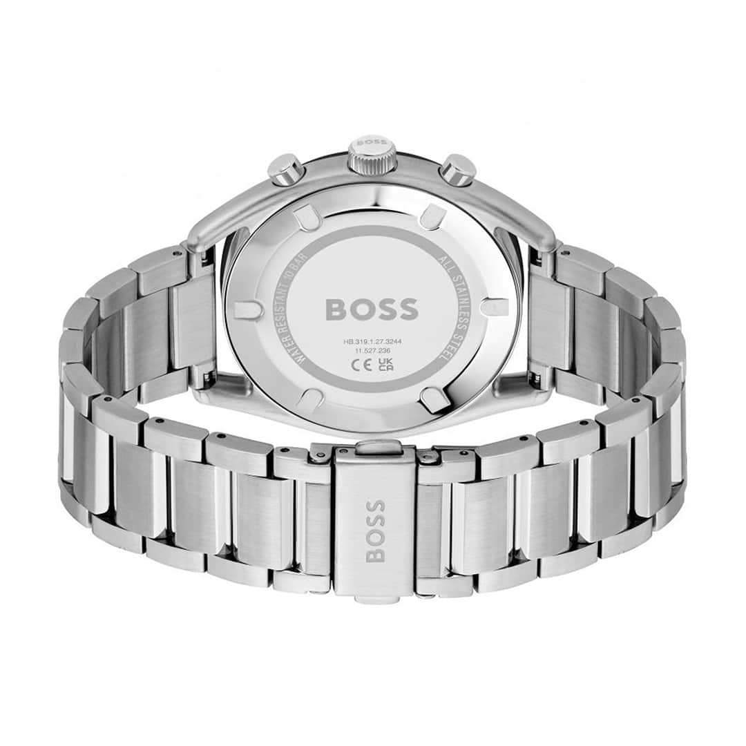 Stražnja strana sata Hugo Boss Top 1514093 s gravurom i metalnom narukvicom