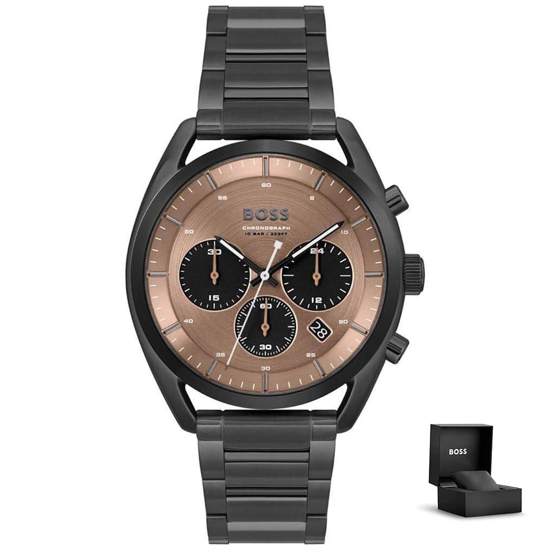 Muški sat Hugo Boss Top 1514095 s rose gold brojčanikom i poklon kutijom<br>